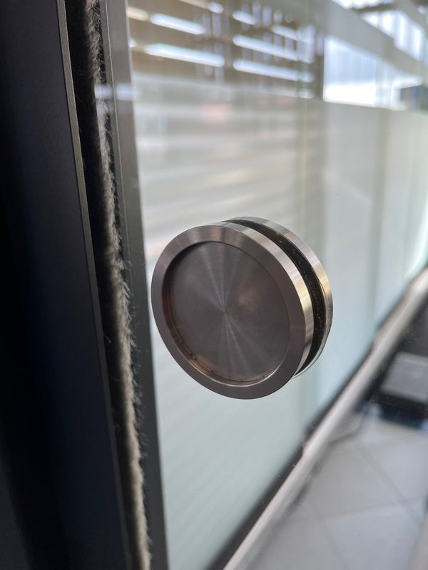 Griff für Glasschiebetür zum Kleben – Premium Griffschale Edelstahl V2A, 2er-Set