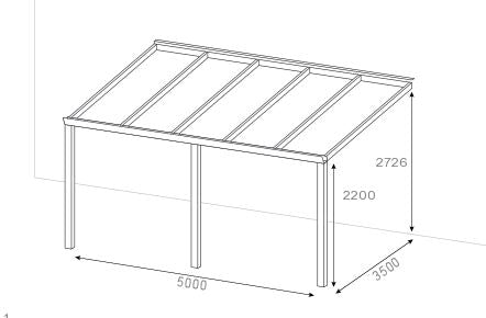 Roxx Design Terrassendach VSG Glasdach